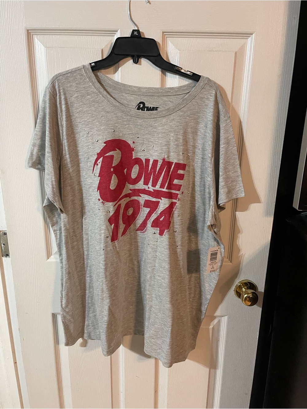 torrid Gray Bowie 1974 Graphic Tee with Pink Print
